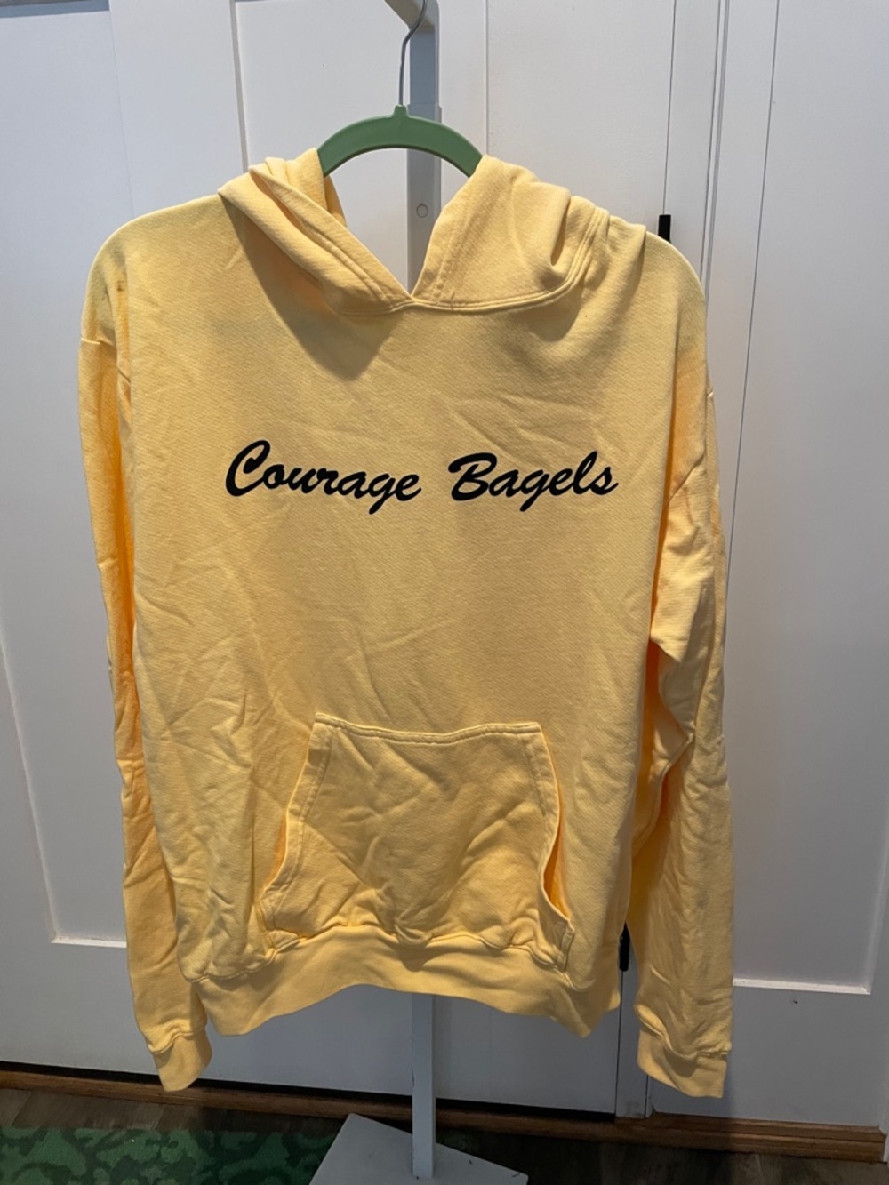 Yellow "Courage Bagels" Pullover Hoodie